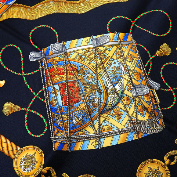 HERMES Black Silk Scarf - Picture 5 of 11